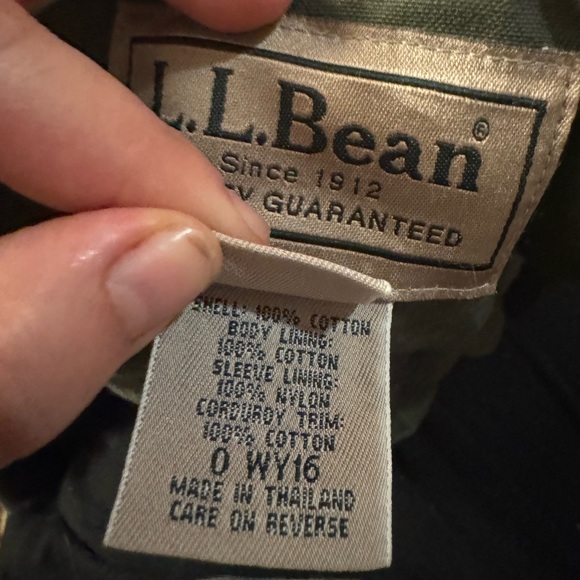 LL Bean Barn Jacket Olive Green Men’s Small - Picture 3 of 14